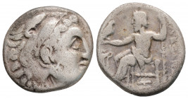 Greek
KINGS OF MACEDONIAN Alexander III 'the Great' (Circa 336-323 BC)
AR drachm (17.2mm, 3.8g)
Obv: Head of Heracles right, wearing lion skin headdre...