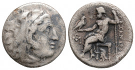 Greek
KINGS OF MACEDON, Alexander III ‘the Great’ (Circa 336-323 BC)
AR Drachm (17.4mm, 4g)
Obv: Head of Herakles to right, wearing lion skin headdres...