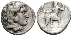 Greek
KINGS OF MACEDON, Alexander III "the Great" (Circa 336-323 BC)
AR Tetradrachm (26.3mm, 16.7g)
Obv: Head of Herakles to right, wearing lion skin ...