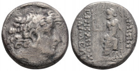 Greek
SELEUKID KINGDOM, Alexander I Balas (Circa 150-145 BC)
AR Tetradrachm (23mm, 13.7g)
Obv: Diademed head r. 
Rev: Zeus Nikephoros seated l. 
SC 17...