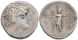 Greek 
SELEUKID KINGDOM, Antiochos VIII Epiphanes (Grypos) (Circa 121/0-97/6 BC)
AR Tetradrachm (28.4mm, 16g)
Obv: Diademed head right.
Rev: Zeus Oura...
