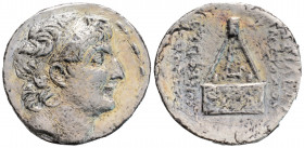 Greek
SELEUKID KINGDOM, Antiochos VIII Epiphanes (Grypos) (Circa 121/0-97/6 BC)
AR Tetradrachm (28.7mm, 14.1g)
Obv: Diademed head of Antiochos VIII to...