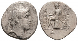 Greek
SELEUKID KINGDOM, Alexander I Balas (Circa 152/1-145 B)
AR Drachm (18.6mm, 3.6g)
Obv: Diademed head of Alexander I Balas right
Rev: pollo Delphi...