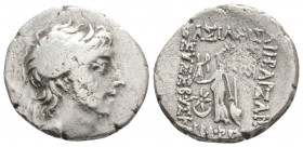 Greek
KINGS OF CAPPADOCIA, Ariobarzanes III Eusebes Philoromaios (Circa 52-42 BC)
AR Drachm (17.5mm, 3.8g)
Obv: Diademed head right.
Rev: ΒΑΣΙΛΕΩΣ / Α...
