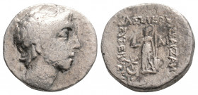 Greek
KINGS OF CAPPADOCIA, Ariobarzanes III. (Circa 52-42 BC) 
AR drachm (15.6mm, 3.3g)
Obv: Diademed head right.
Rev: BAΣIΛEΩΣ APIOBAPZANOY EYΣEBOYΣ ...
