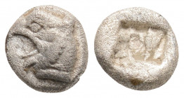 Greek
IONIA, Phokaia (Circa 521-478 BC)
AR Obol (0.8mm, 0.7g)
Obv: Head of griffin left.
Rev: Quadripartite incuse square.
SNG Von Aulock 2118; SNG Co...