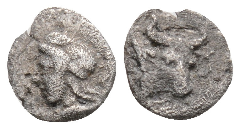 Greek
MYSIA, Kyzikos (Circa 460-410 BC)
AR Hemiobol (7.7mm, 0.2g)
Obv: Head of A...