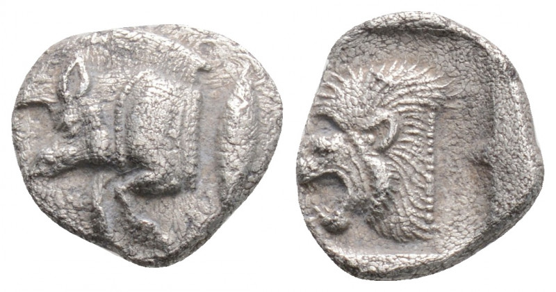 Greek
MYSIA, Kyzikos (Circa 450-400 BC)
AR Obol (11.1mm, 0.8g)
Obv: Forepart of ...