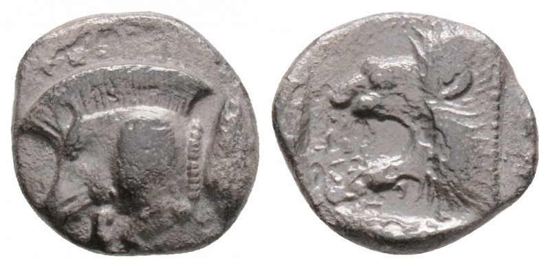 Greek
MYSIA, Kyzikos (Circa 450-400 BC)
AR Obol (11.3mm, 0.9)
Obv: Forepart of b...