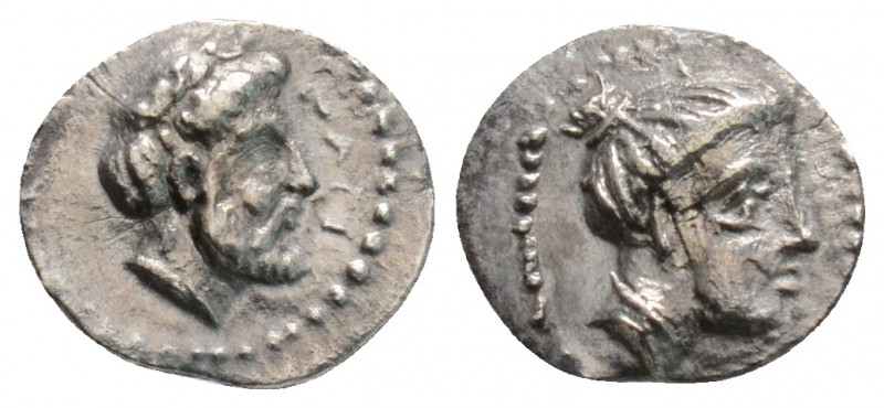 Greek
CILICIA, Nagidos (Circa 400-380 BC)
AR Obol (10.2mm, 0.5g)
Obv: Head of Ap...