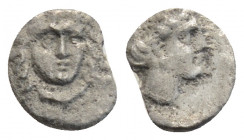 Greek
CILICIA, Uncertain (Circa 4th century BC)
AR Tetartemorion (7.2mm, 0.2g)
Obv: Three-quarter facing female head, head turned slightly right.
Rev:...