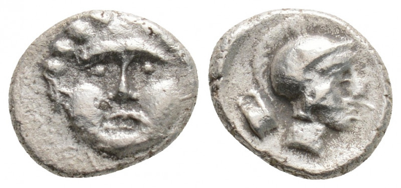 Greek
PISIDIA, Selge (Circa 350-300 BC)
AR Obol (10.2mm, 0.9g)
Obv: Facing gorgo...