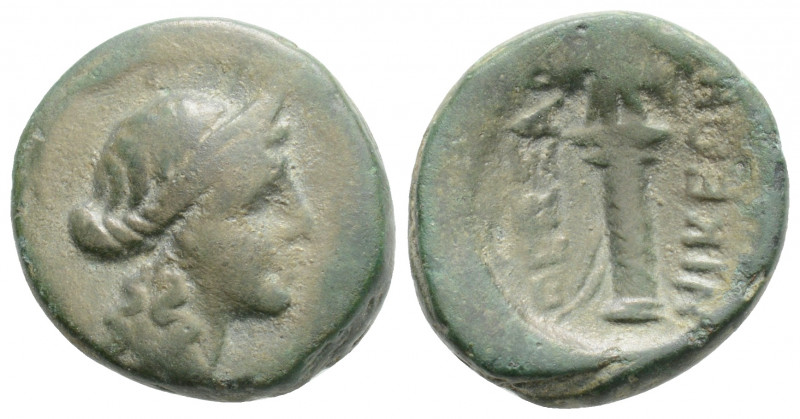 Greek
MACEDON,Thessalonica (Circa 187-31 BC)
AE Bronze 17.7mm, 4.5g)
Obv: Diadem...