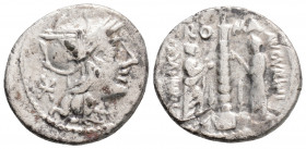 Roman Republic
Ti. Minucius C.f. Augurinus, (134 BC) Rome
AR Denarius (18,7 mm, 3.22 g)
Obv: Helmeted head of Roma to right; behind, X. Rev. RO-MA
Rev...