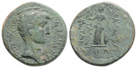 Roman Provincial
AEOLIS, Temnus, Augustus (27 BC-14 AD)
AE Bronze (19.3mm, 4.7g)
Asinius Gallus, proconsul; Apollas, son of Phainios, magistrate. 
Obv...