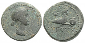 Roman Provincial
CILICIA, Augusta, Livia (14-29 AD).
AE Bronze (18.2mm, 4.1g)
Obv: Draped bust right.
Rev: AYΓOYΣTANΩN. Capricorn right, with globus b...