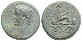 Roman Provincial 
CILICIA, Mallus, Caligula (37-41 AD)
AE Bronze (24.1mm, 9.4g)
Obv: Laureate head left.
Rev: ΜΑΛΛΩΤΩΝ. Tyche, seated right, holding b...