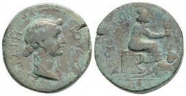 Roman Provincial
CILICIA, Augusta, Julia Augusta (Livia) (14-29 AD)
AE Bronze (22.4mm, 9.4g)
Obv: Draped bust right.
Rev: Tyche seated right, holding ...
