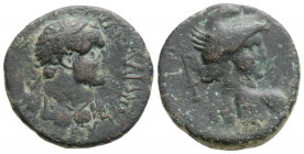Roman Provincial
LYCAONIA, Iconium, Titus, Caesar (69-79 AD)
AE Bronze (20.7mm, 4.3g)
Obv: ΑΥΤΟΚΡΑΤⲰΡ ΤΙΤΟϹ ΚΑΙϹΑΡ. Laureate and cuirassed bust of Tit...