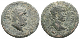 Roman Provincial 
CILICIA, Irenopolis-Neronias, Caracalla (198-217 AD)
AE Bronze (20.7mm, 6.3g)
Obv: AYTO ANTWNEINOC. Laureate head right .
Rev: IPENO...