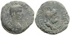 Roman Provincial
CILICIA, Flaviopolis-Flavias, Elagabalus (218-222 AD)
AE Bronze (33.1mm, 17.8g)
Obv: Μ ΑΥΡ ΑΝΤΩΝΕΙΝΟϹ ϹƐΒ / laureate, draped and cuir...