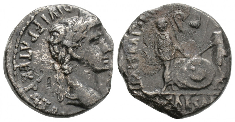 Roman Imperial 
Augustus (27 BC-14 AD) Lugdunum
AR Denarius (16.7mm, 2.5g)
Obv: ...