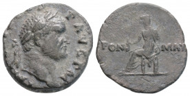 Roman Imperial
Vespasian (71 AD) Rome
AR Denarius (17.3mm, 3.2g)
Obv: IMP CAES VESP AVG PM, laureate head right.
Rev: PON MAX, Vesta seated left, hold...