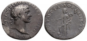 Roman Imperial
Trajan (98-117 AD) Rome
AR Denarius (18.5mm, 2.9g)
Obv: IMP TRAIANO AVG GER DAC P M TR P COS V P P Laureate head of Trajan to right. 
R...