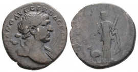 Roman Imperial
Trajan (98-117 AD) Rome
AR Denarius (18.1mm, 3g)
Obv: Laureate bust r., slight drapery. 
Rev: Arabia standing l., holding branch and bu...