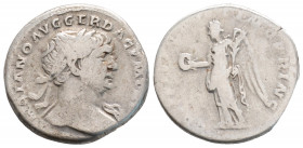 Roman Imperial
Trajan (98-117 AD) Rome
AR Denarius (18.2mm, 3.2g)
Obv: IMP TRAIANO AVG GER DAC P M TR P, laureate head right, slight drapery on far sh...