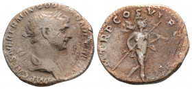 Roman Imperial
Trajan (98-117 AD) Rome
AR denarius (18.8mm, 3g)
Obv: IMP CAES NER TRAIANO OPTIMO AVG GER DAC, laureate, draped bust of Trajan right.
R...