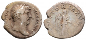 Roman Imperial
Hadrian (117-138 AD) Rome
AR Denarius (18.1mm, 2.9g)
Obv: HADRIANVS AVG COS III P P. Laureate head right.
Rev: VICTORIA AVG. Victory-Ne...