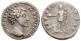 Roman Imperial
Marcus Aurelius, as Caesar (139-161 AD) Rome
AR Denarius (17.8mm, 3.3g)
Obv: AVRELIVS CAESAR AVG PII FIL, bare head right.
Rev: TR POT ...