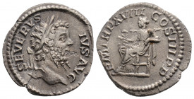 Roman Imperial
Septimius Severus (193-211 AD) Rome 
AR Denarius (19.2mm, 2.5g)
Obv: SEVERVS PIVS AVG. Laureate head right.
Rev: P M TR P XVIII COS III...