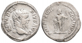 Roman Imperial
Septimius Severus (193-211AD ) Rome
AR denarius (19.8mm, 2.8g)
Obv: SEVERVS PIVS AVG. Laureate head right.
Rev: P M TR P XVIII COS III ...