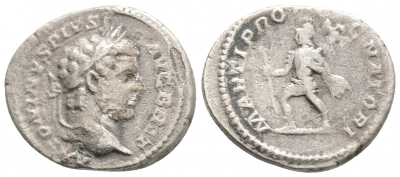 Roman Imperial
Caracalla (198-217 AD) Rome
AR Denarius (19.5mm, 2.9g)
Obv: ANTON...