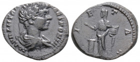 Roman Imperial
Caracalla, as Caesar (196-198 AD) Rome 
AR Denarius AR 18mm., 3,64g. 
Obv: M AVR ANTON CAES PONTIF, draped bust right.
Rev: PIETAS, Pie...