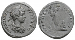 Roman Imperial
Geta, as Caesar (198-209 AD) Rome
AR Denarius (19.2mm, 3.5g)
Obv: ANTONINVS PIVS AVG Laureate and draped beardless young bust of Caraca...