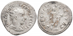 Roman Imperial
Gordian III (238-244 AD) Antioch
AR Antoninianus (23.8mm, 3.5g)
Obv: IMP GORDIANVS PIVS FEL AVG, radiate, draped, and cuirassed bust of...