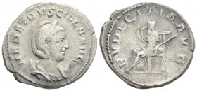 Roman Imperial 
Herennia Etruscilla (249-251 AD) Rome
AR Antoninianus (23.6mm, 3.4g)
Obv: HER ETRVSCILLA AVG. Diademed and draped bust right, set on c...