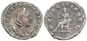 Roman Imperial
Herennia Etruscilla (249-253 AD) Rome
AR Antoninianus (22.4mm, 3.7g)
Obv: HER ETRVSCILLA AVG, draped bust of Herennia Etruscilla right ...