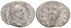 Roman Imperial
Volusian (251-253 AD) Rome
AR Antoninianus (23.8mm, 2.9g)
Obv: IMP C C VIB VOLVSIANVS AVG, radiate, draped, and cuirassed bust right.
R...