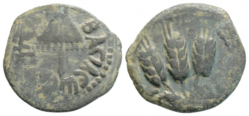 Roman Imperial
Herodians, Agrippa I . Jerusalem, dated RY 6 = 41/2 CE. 
AE Pruta...