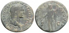 Roman Imperial
Vespasian ( 81 AD) Thrace
AE As (26.3mm, 7.8g)
Obv: IMP D CAES DIVI VESP F AVG P M TR P P P COS VIII, laureate head to right.
Rev: CERE...