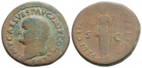 Roman Imperial
Vespasian (74 AD) Rome
AE Dupondius (27.1mm, 12.1g)
Obv: IMP CAES VESP AVG P M T P COS V CENS, radiate head to left.
Rev: FELICITAS PVB...