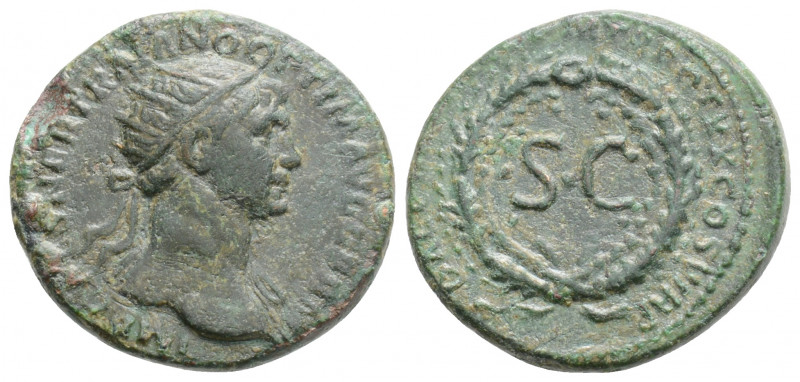 Roman Imperial
Trajan (98-117 AD) Rome
AE semis (19.3mm, 3.9g)
Obv: IMP CAES NER...