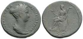 Roman Imperial
Sabina (128-134 AD) Rome
AE Bronze (27.3mm, 11.4g)
Obv: SABINA AVGVSTA HADRIANI AVG P P, draped bust right, wearing stephane. 
Rev: Cer...