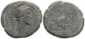 Roman Imperial
Antoninus Pius (138-161 AD) Rome
AE Sestertius (28.6mm, 10.6g)
Obv: IMP CAES T AEL HADR ANTONINVS AVG PIVS P P Laureate head of Antonin...