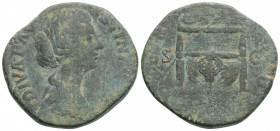 Roman Imperial
Diva Faustina II (175-176 AD) Rome 
AE Sestertius (31.1mm, 13.9g)
Obv: DIVA FAVSTINA PIA, draped bust of Faustina right.
Rev: CONSECRAT...