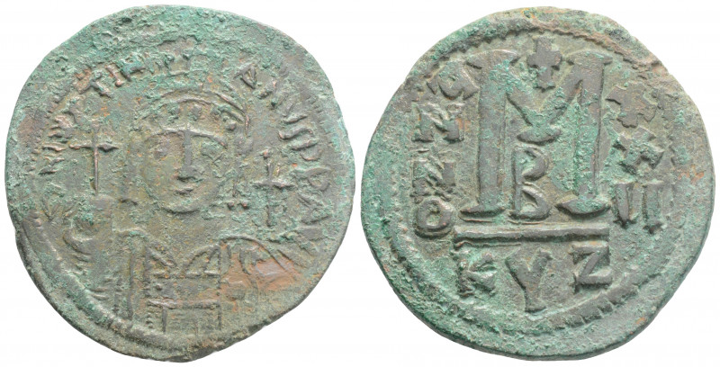 Byzantine
Justininian I (527-565 AD) Kyzikos
AE Follis (37.1mm, 19.5g)
Obv: D N ...